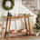 Console en bois massif, table d'entrée 41,3 "rustique avec tablette de rangement