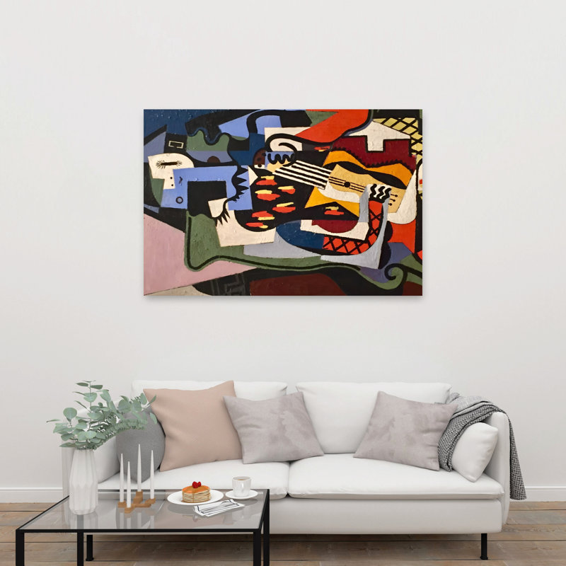 Cubiste, joueur de guitare, H 40 po x l 60 po