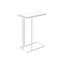 Table à collation contemporaine avec base en métal blanc pour les espaces de vie en stratifié