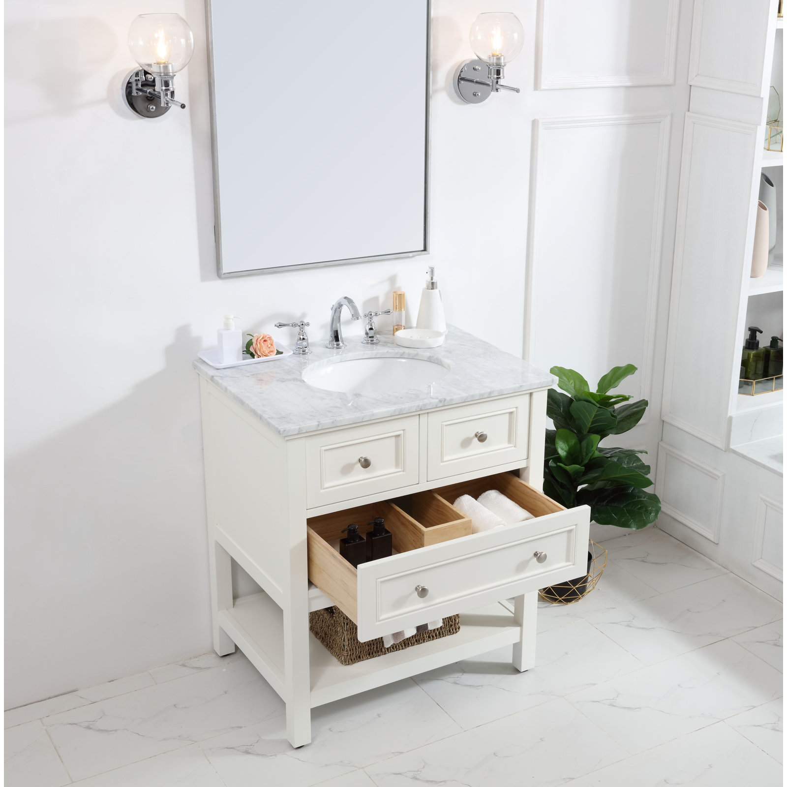 Bonsai 30'' Single Bathroom Vanity, White