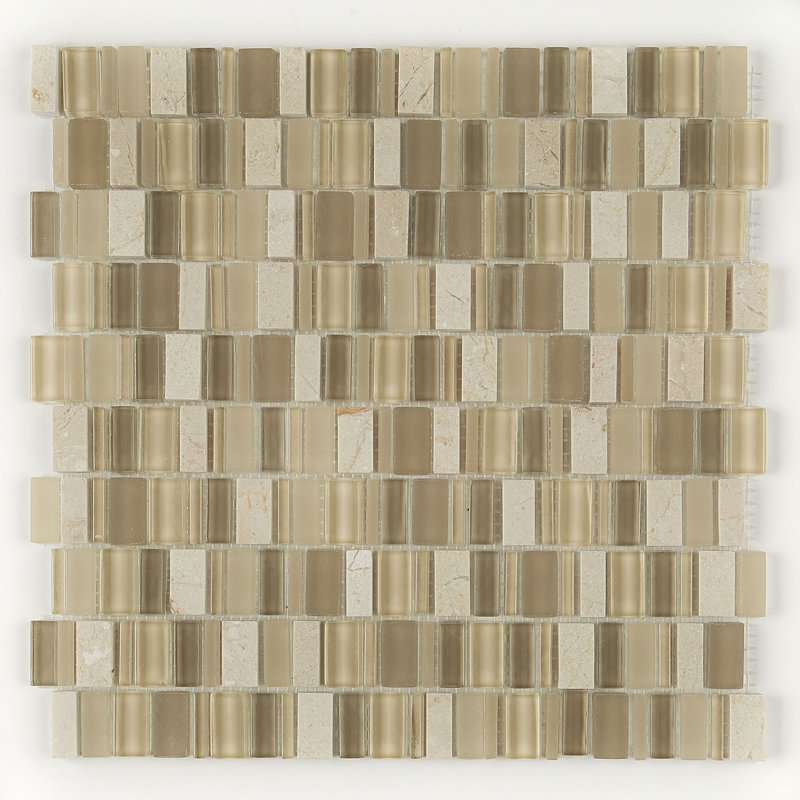Clio Daltile Random Sized Glass Mosaic Tile in Nox