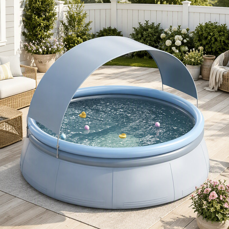 piscine extérieure gonflable, L 118,11 po x H 25,98 po
