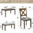 6 Walnut Dining Table With Rectangular Tabletop, 4 Chairs And A Bench Spacious In Walnut, Table, &