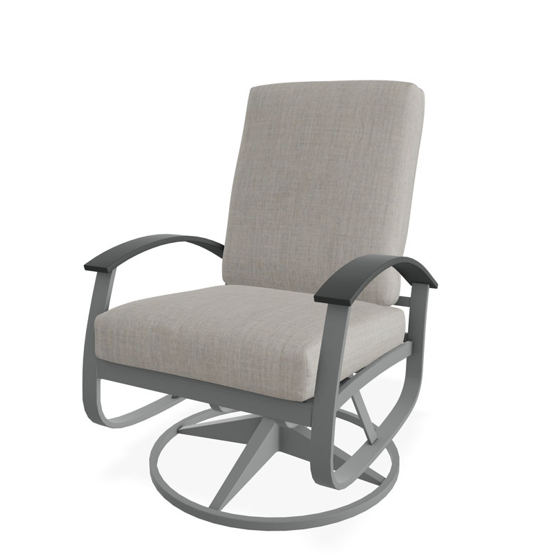 Belle Isle Cushion Deep Seating Swivel Rocker, Graphite, Cast Silver Sunbrella®