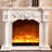 White Solid Wood Freestanding Fireplace