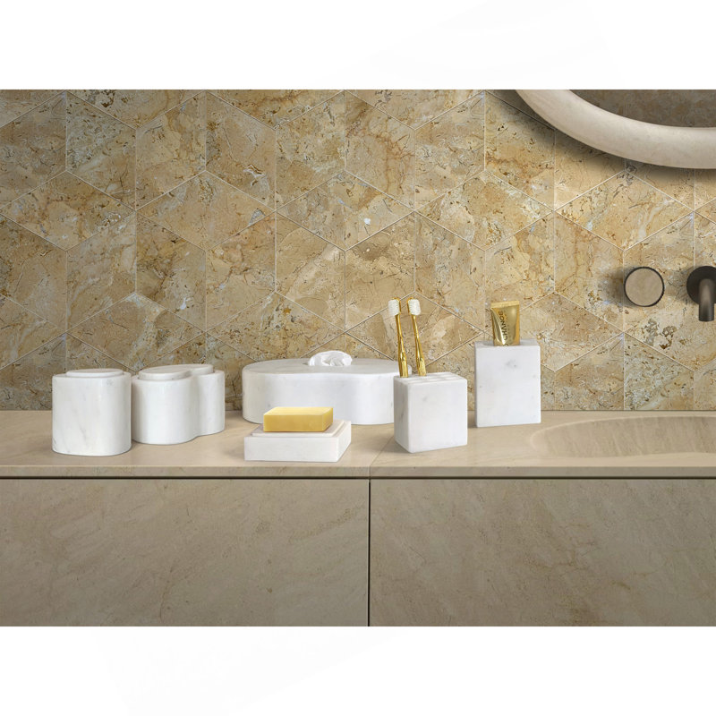 White Natural Marble Bathroom Accessories Set, Natural Stone, Genuine Marble, Real Marble