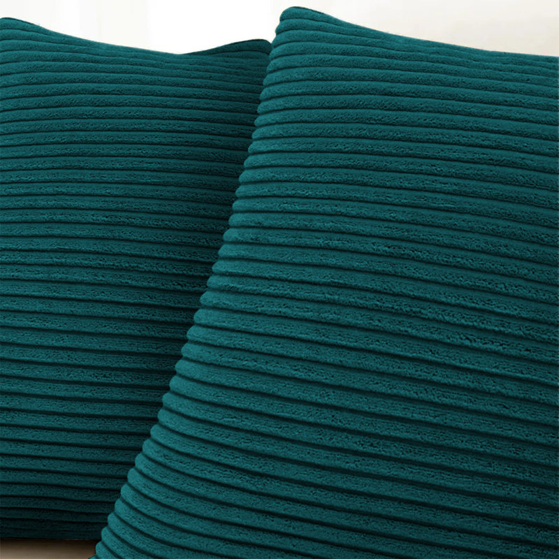 Striped Square Euro Cushion Cover, Teal
