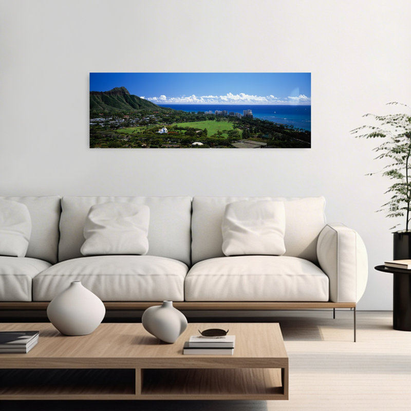 «Waikiki Oahu Hi Usa Abstract City Ocean», art mural, H 48 po x l 16 po