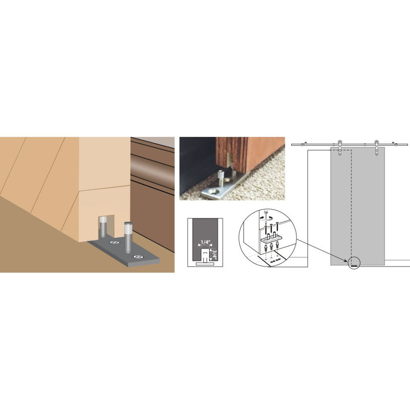 Solid Steel Sliding Barn Door Hardware Kit, 80-inch