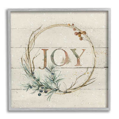 «Seasonal Winter Joy Wreath» par Carol Robinson - Art textuel sur toile