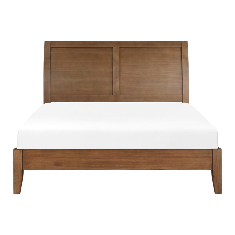 Queen Platform Bed With Headboard, Transitional, Brown Shade Transitional Look,