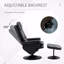 Fauteuil inclinable inclinable et repose-pieds avec base enveloppée, fauteuil inclinable pivotant en cuir avec repose-pieds et bureau personnel, noir
