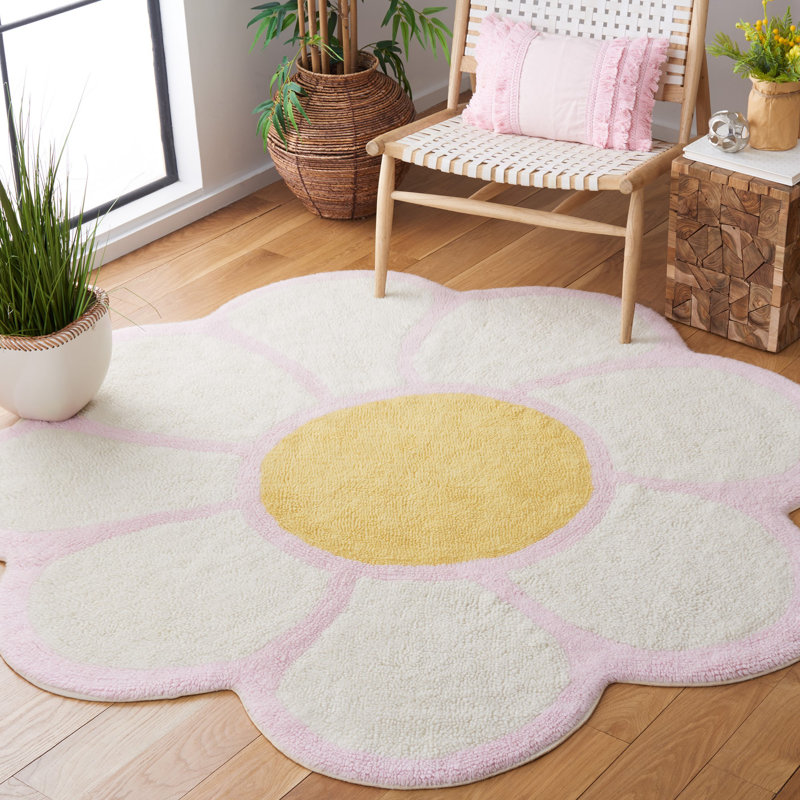 Tapis en laine touffeté à la machine Aleisha, Rond 6 pi