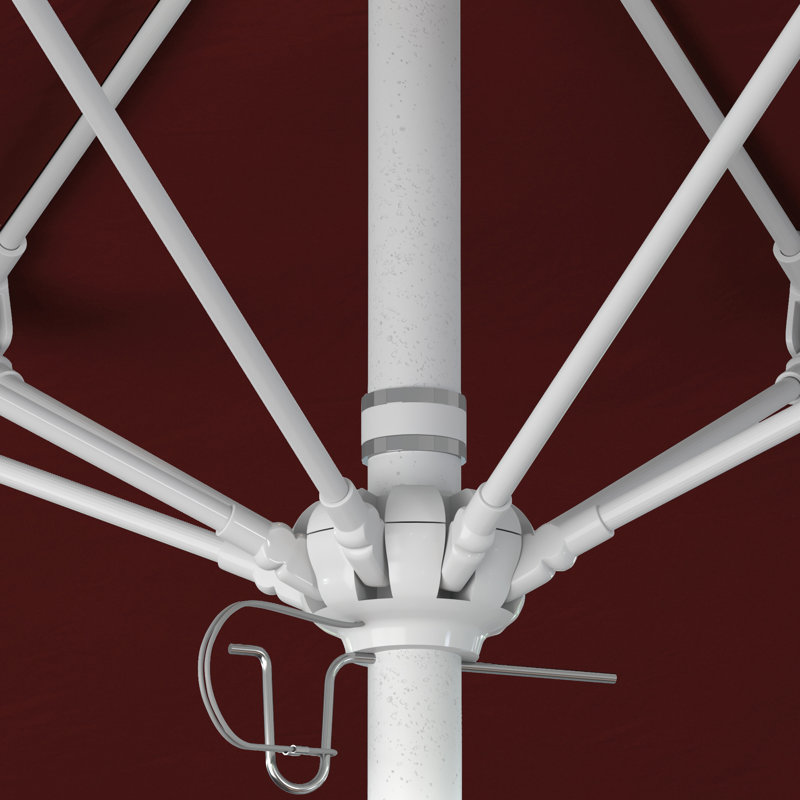 Parasol de marché octogonal 9 pi Willa, Tissage uni Sunbrella® Spectrum rubis, Matted White