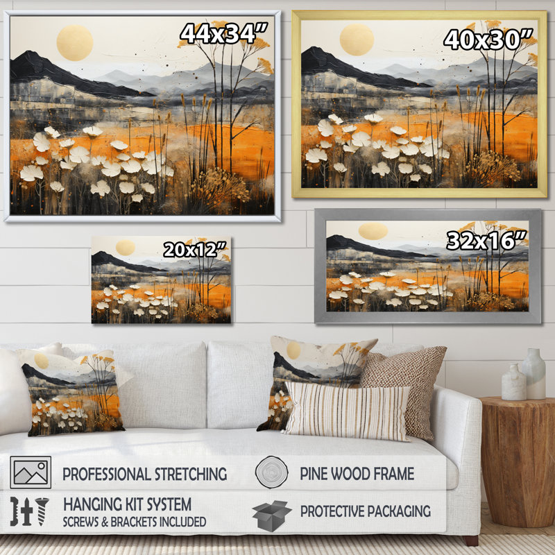 «Bold Canyon Mirage II», reproduction, Cadre flottant doré, H 16 po x l 32 po x P 1 po