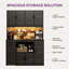 Armoire de cuisine avec crochets, tablettes réglables et tiroirs-133877302
