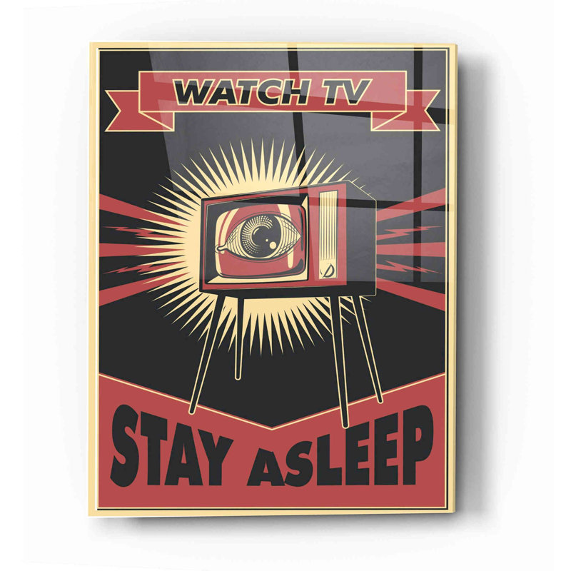 «TV», art mural en verre acrylique, H 16 po x l 12 po x P 0,12 po