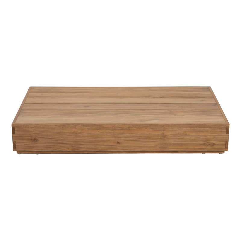 Pacific Outdoor Rectangular Teak Coffee Table, 8" H x 32.5" W x 52" L
