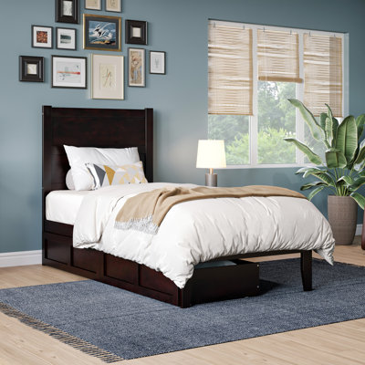 Jaheim Solid Wood Platform Bed with Storage Drawers
