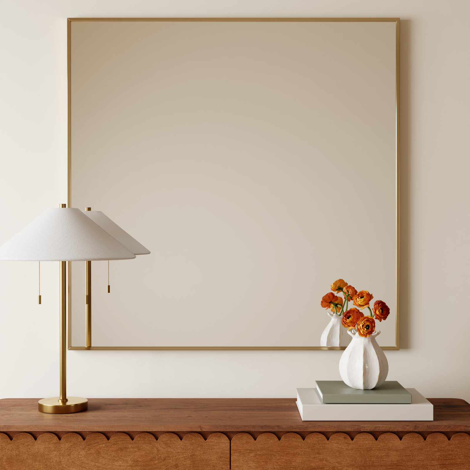 Valparaiso Accent Mirror, 42"  x 42" , Brass