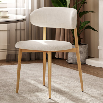 Ensemble de 4 chaises de salle à manger rembourrées en métal Modern