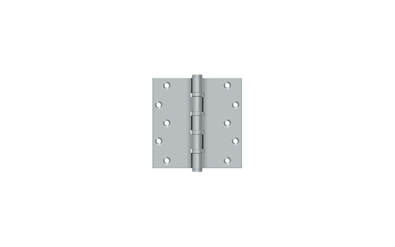 Deltana DSB66BB5 6" x 6" Square Hinges, Ball Bearings in Antique Brass Pair, Brushed Chrome