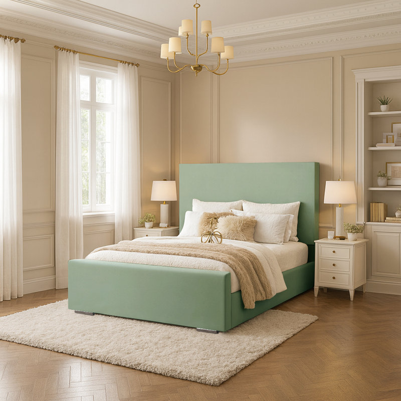 Prisila Upholstered Bed, Duck Egg, Small Double (4')