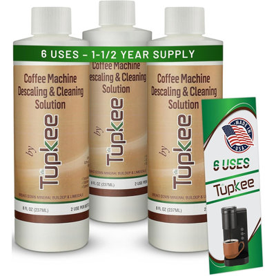 Coffee Machine Descaler, 3-Pack, Universal Limescale Remover for Coffee & Espresso Makers, 8 fl oz Bottles