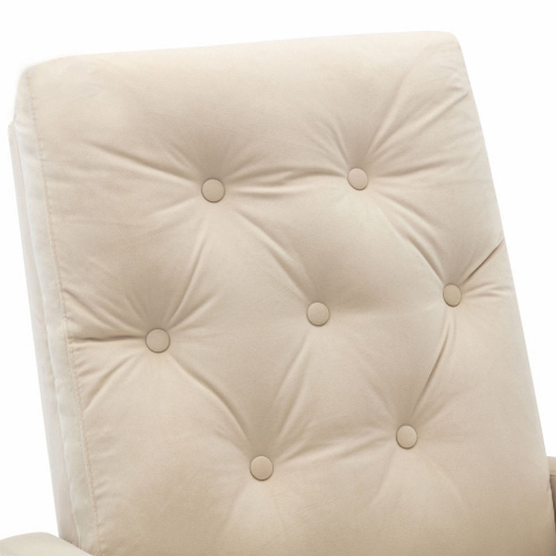 Brayson Reclining Game Sofa Chair With Foldable Backrest, White