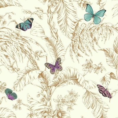 Ashford Toiles 27 L x 27 Butterfly Removable Wallpaper