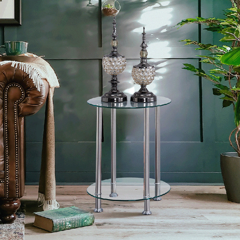 Strahil End Table, Silver