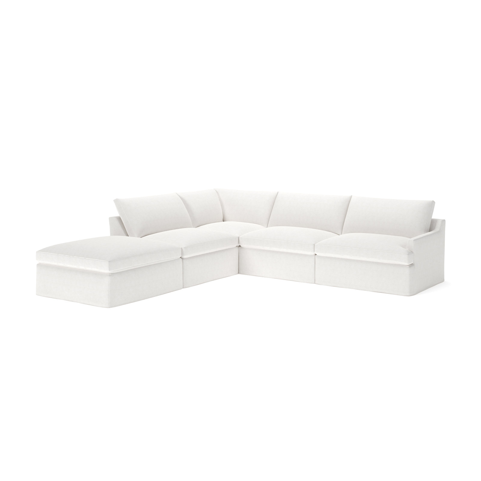 Wrenley Sectional, Nomad Snow Crypton® Chenille, Left Hand Facing