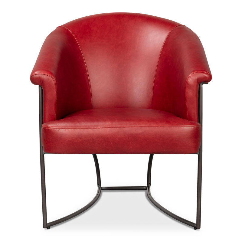 Nagel Armchair, Red Genuine Leather