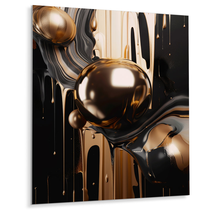 Kandle Glam Abstract Wall Decor on Metal, 32" H x 24" W x 1" D