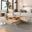 Table basse carrée en placage avec plateau coulissant et rangement-426866196