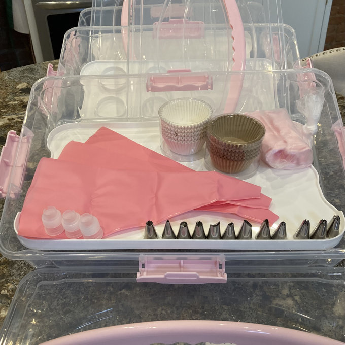 Knoxville 3-tiers Cupcake Carrier, Transport Container, BPA-Free, Holds up to 36 Cupcakes - Pink