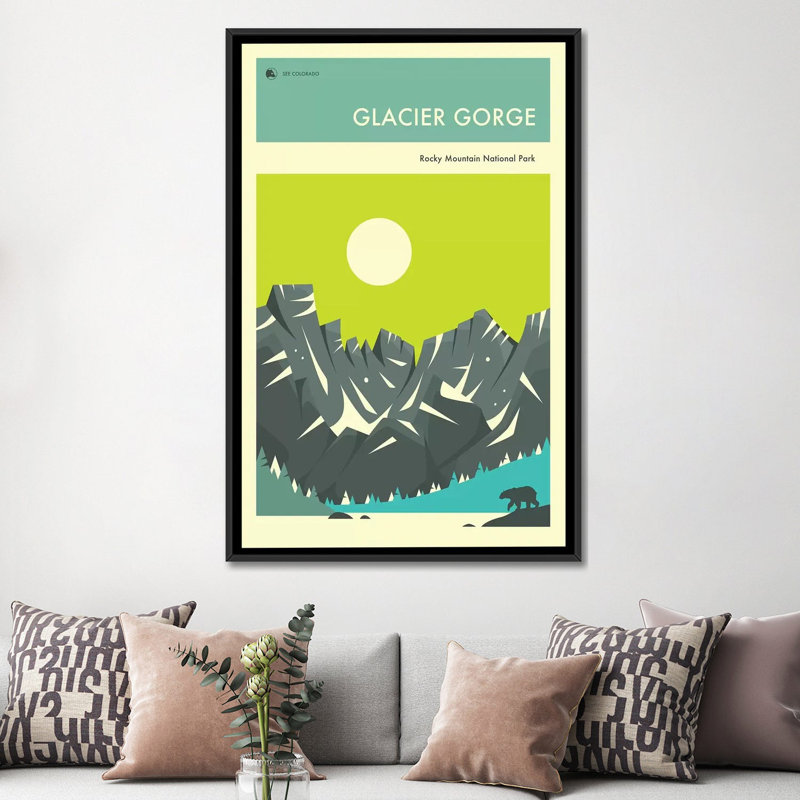 «Glacier Gorge I», impression sur toile, H 26 po x l 18 po x P 1,5 po, Toile encadrée noire, Pas de tapis
