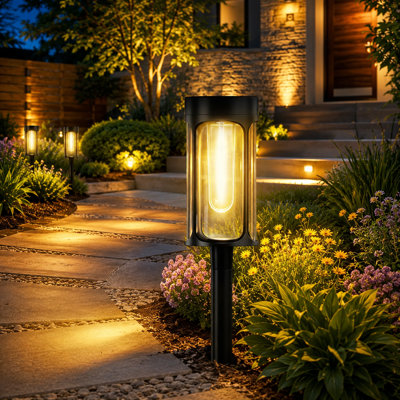 8-Pack 3000K Solar Pathway Lights with Auto On/Off, Waterproof Outdoor LED Garden Lighting for Path, Yard, Patio, Walkway, Driveway and Landscape