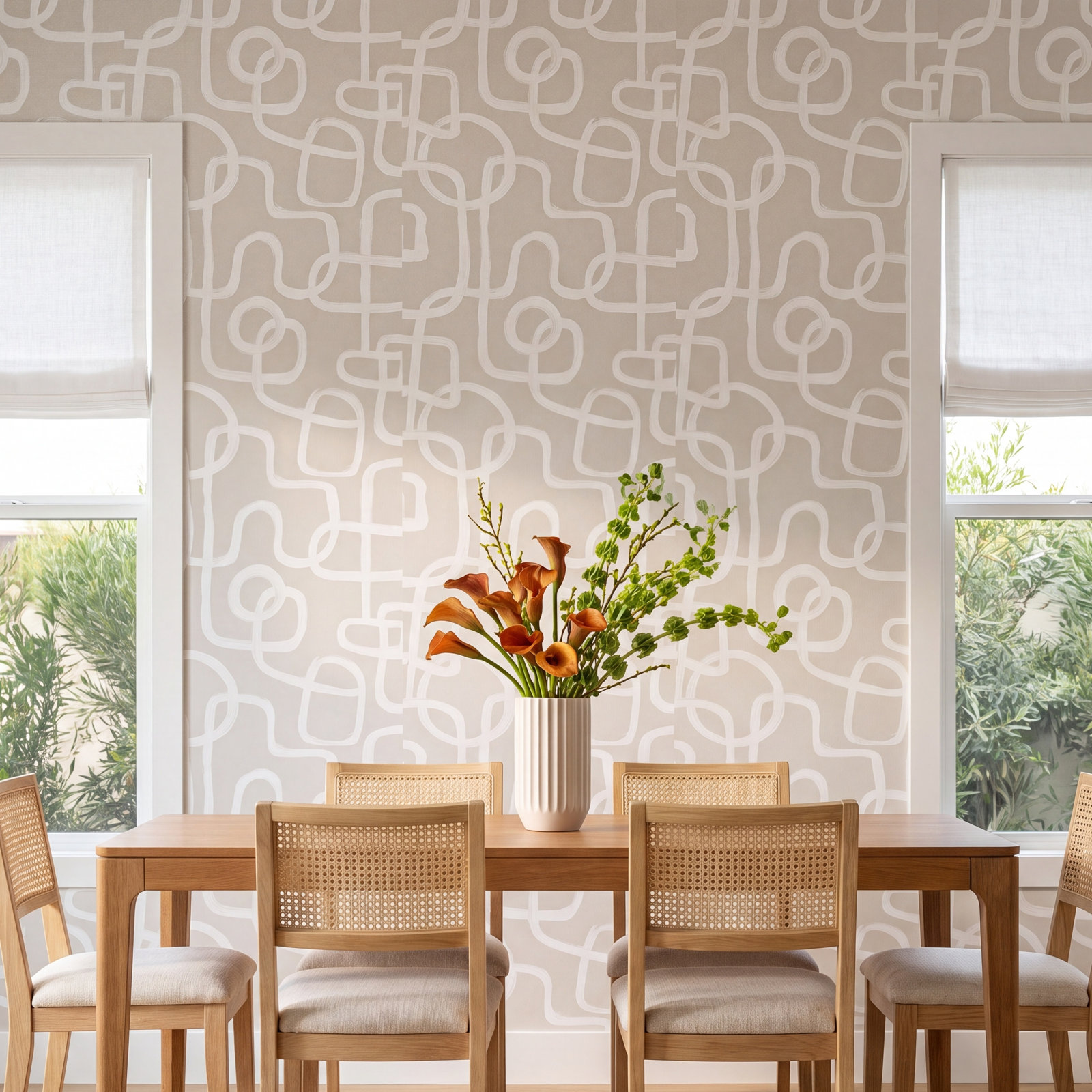 Fernan Modern Peel & Stick Geometric Wallpaper, Neutral