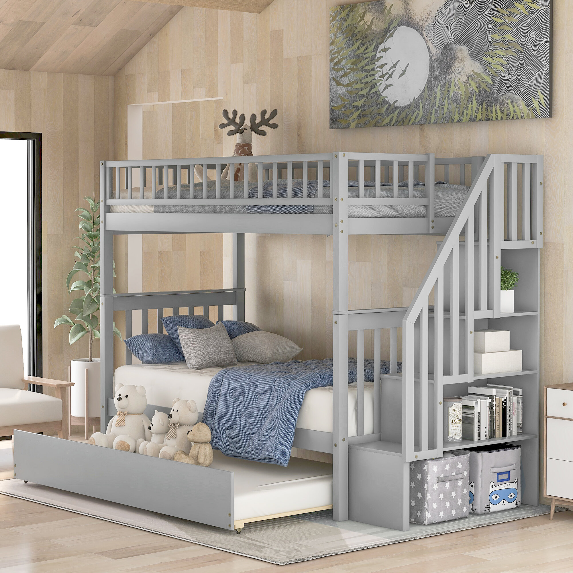 Isabelle & Max™ Polebridge Twin over Twin Solid Wood Standard Bunk Bed ...