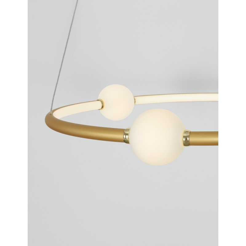 1 - Light LED Single Pendant, Gold