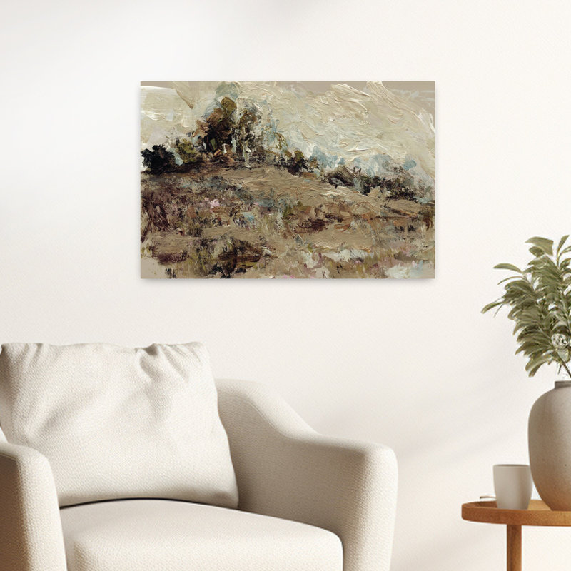  Art contemporain abstrait, paysage naturel, H 16 po x l 24 po