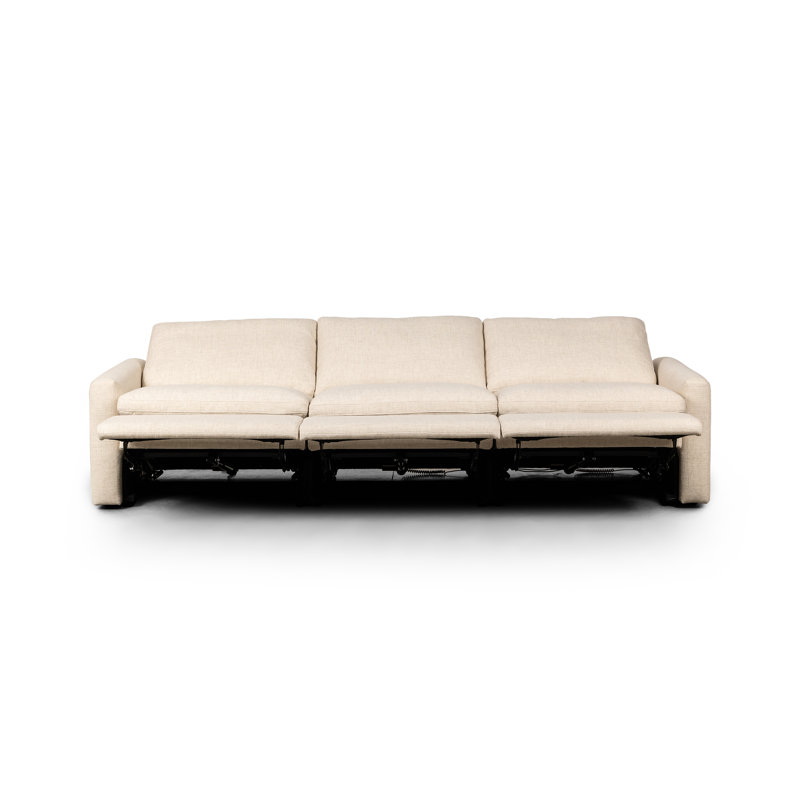 Tillery 111" Upholstered Power Reclining Sofa, Antigo Natural Performance Weave