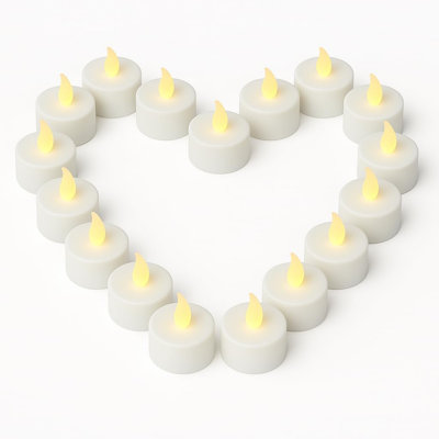 24 Pack LED Tea Lights – Bright Flickering Flameless Candles with Realistic Glow – Battery Operated with Batteries Included – Yellow