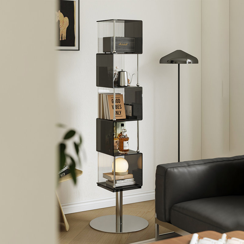 360° Rotating Bookshelf for Narrow Spaces, Black