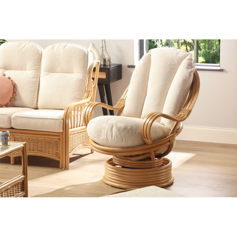 Wicker Rocking Chair, White/Brown