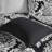 Queen Size 7 Piece Comforter - Black. Cotton Printed Elegant Pattern. Filling. 2 Shams, 3 Pillows, 1 Comforter, . . Machine Washable Option Pieces, Queen, . Fill. Decorative Easy Care Bedding-124755072-124755073