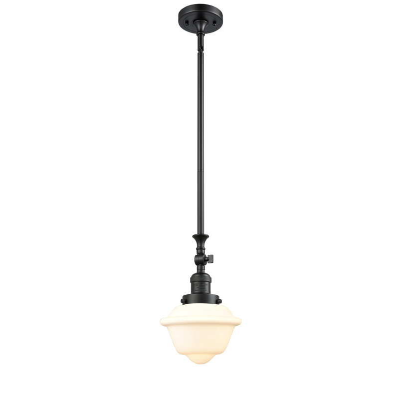 Luminaire suspendu simple à 1 lumière Baptiste, Ampoule DEL 6 watts Vinage, Transparent, Noir mat