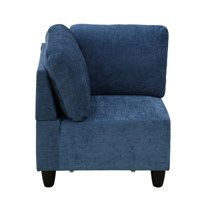 Marijonas Upholstered Accent Chair, Blue Fabric