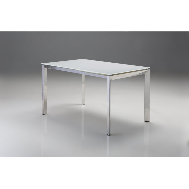 Ghost Glass Top Metal Base Dining Table
